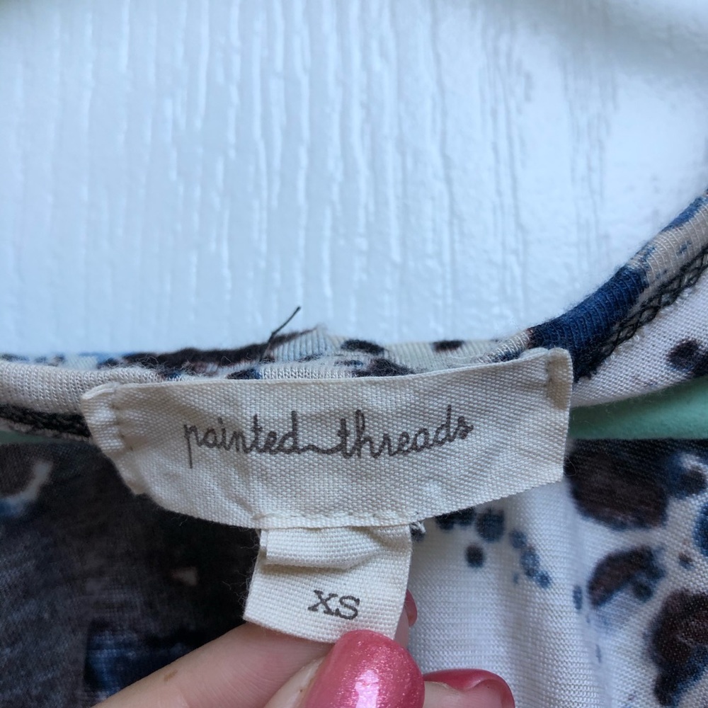 Painted Threads High-Lo Floral Top With Open Back - image 4